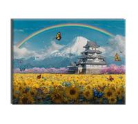 Jqynn Diamond Painting Girasol Arcoíris Manualidades Adultos Pintura de Diamantes Kit Punto de Cruz, DIY Cristal Pintura De Diamante, per Home Halloween Navidad Decoration, Regalo 100x135cm J-g-365