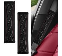 JQZUOWAIMAO Almohadilla Cinturón para Ford Puma Puma St SUV 2024 2025 | Almohadilla de Cuero PU con Costuras de Rombos, Alivia La Presión Del Cuello, Resistente A Los Arañazos y Duradera, 2 Piezas
