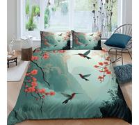 JQZXKNHPRS Eastern Asian Landscape Funda de Edredón Microfibra Suave 3 Piezas Compuesto Estampado 3D Eastern Asian Paisaje Funda Edredon con Fundas de Almohada Lavables for jóvenes King（220x240cm）