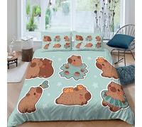 JQZXKNHPRS Kawaii Animal Funda de Edredón Microfibra 3 Piezas Impresión 3D Cierre de Cremallera Oculta Kawaii Animal Funda Edredon Fundas de Almohada Lavables Suave for jóvenes Super King（260x220cm）