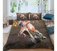 JQZXKNHPRS Off-Road Racing Funda de Edredón Microfibra Suave Juego de 3 Piezas Estampado 3D Off-Road Racing Funda Edredon con Funda de Almohada Lavables Suave for niños y niñas Single（140x200cm）