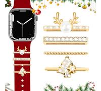 JR.DM Abalorios de reloj de Navidad con anillos decorativos superbrillantes, compatibles con Apple Watch de 1.57, 1.49, 1.61, 1.65, 1.73, 1.77, 1.77, 1.8, 1.61, 1.73, 1, 1.77 y 1