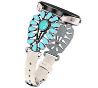 JR.DM Correa de cuero para mujer compatible con Samsung Galaxy Watch 7/6/5/4/Active 2 de 40 mm, 44 mm, Watch 6 Classic de 43 mm, 47 mm, Watch 5 Pro de 45 mm, Watch 4 Classic de 42 mm, 46 mm, Western