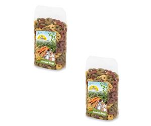 JR FARM Aros de Verduras | Paquete Doble | 2 x 200 g | Alimento complementario para roedores y Conejos Enanos | Puede Servir como Snack crujiente | Delicioso Relleno de Verduras