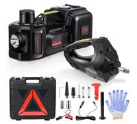 Jradse Gato Eléctrico Coche 5 Toneladas con Llave de Impacto & Compresor, Inflado Rápido, 12V, Maletín Portátil para Emergencias y Mantenimiento del Vehículo
