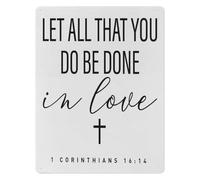 JRBJWYVV Act in Love Always Metal Tin Sign 8 X 12 in Spiritual Wall-Art with Bible Reference for Home Bar
