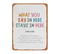 JRBJWYVV Counselor Office Sign Metal Decor Confidentiality Notice for Room School Psychology Safe Space 8 X 12 in