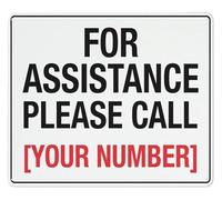 JRBJWYVV Emergency Sign Reflective Aluminum Metal Warning Sign For Assistance Call Indoor Outdoor (8 X 12 in)