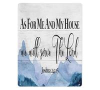 JRBJWYVV Faith Family Home Metal Tin Sign As for Me and My House We Will Follow Christ Decorative Gift for Believers 8 X 12 in