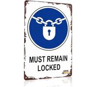 JRBJWYVV Funny Lock Up Sign Aluminum Sign This Door Must Remain Locked for Shed 8 X 12 in