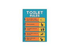 JRBJWYVV Humorous Bathroom Etiquette - Restroom Rules Wall Sign for Office, Staff Room, or Workplace Decor(Unframed,16x24inch(40x60cm))