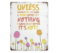 JRBJWYVV If You Care Enough Things Will Improve Metal Tin Sign 8 X 12 in Vintage Wisdom Wall Hanging for Nursery