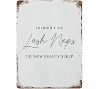 JRBJWYVV Retro Metal Sign Personalised Lash Tech Guide Eyelashes Salon Vintage Wall Decor for Makeup Artist Beauty Studio 8 X 12 in