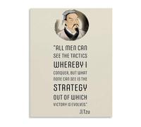 JRBJWYVV Sun Tzu Art of War Quote Poster Canvas Wall-Art Ancient Wisdom Strategy Motivational Leadership Quote Office Study Decor(Framed,16x24inch(40x60cm))