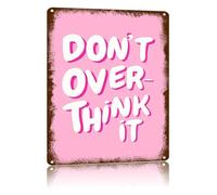 JRBJWYVV Vintage Dont Overthink It Sign Motivational Quote Aluminum Metal Plaque for Home Office Decor 8 X 12 in