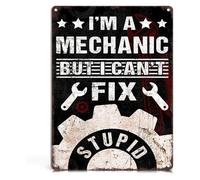 JRBJWYVV Vintage Garage Sign for Mechanics Humorous Quote Aluminum Metal Tin Sign Gift for Men 8 X 12 in
