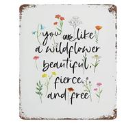 JRBJWYVV Vintage Wildflower Tin Sign You Are Like A Wildflower Shabby Chic Flower Wall Decor Girls Room Kitchen Garden Patio Gift Women 8 X 12 in