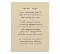 JRBJWYVV You Are Enough Inspirational Affirmation Canvas Painting Wall Decor for Bedroom Living Room(Framed,12x18inch(30x45cm))