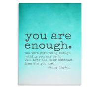 JRBJWYVV You Are Enough Thoughtful Quote Canvas Wall-Art for Bedroom Living Room Interior(Unframed,08x12inch(20x30cm))