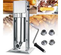 Jrcfnss Máquina para Hacer Churros manuales comerciales, máquina para Hacer Churros de Acero Inoxidable de 5 litros, máquina para Hacer Frutas Latinas con 4 boquillas, Ideal para restaurantes