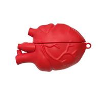 JRCYVTA Divertida funda de silicona en forma de corazón, compatible con auriculares Bluetooth inalámbricos Bose Ultra Open, equipada con llavero portátil para un fácil transporte (rojo)
