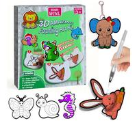 JRD&BS WINL Juego de arte 3D, 15 botas, juguetes para niños, actividades de colorear e inflar, regalo de Navidad para niños y niñas de 4 a 10 años (animales)