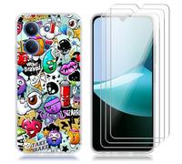 jrester Funda para Xiaomi Redmi 15C 4G/5G/Poco C85 EU Version（No para Global Version） y 3 Piezas Vidrio Templado Protector de Pantalla, Colores y Suave, Anti-arañazos y Anti-Choque Carcasa