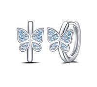 Jrêveinfini Mariposa Pendientes Aro Plata de ley 925, Azul Pendientes Hipoalergenicos, Pendientes Butterfly Original Regalo Mujer Niña Mama Amiga Madre Profesora