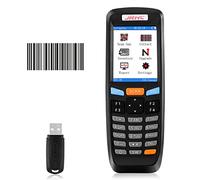 JRHC - Escáner de código de barras inalámbrico 2D, escáner de inventario portátil y colector de datos 2.4G, lector de código de barras de larga distancia de transmisión con pantalla LCD de 2.8
