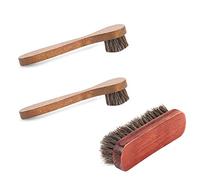 Jrifedptry 1 juego de cepillo de pelo de caballo para zapatos, kit de pulido de zapatos, cepillo de limpieza de zapatos de cuero, removedor de polvo de zapatos
