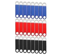 Jrifedptry 24 abridores de botellas planos de acero inoxidable a granel, abridor de cerveza de 7 pulgadas para camarero, bar, cocina, restaurante, rojo, negro y azul