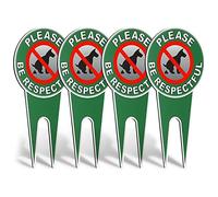 Jrifedptry 4 letreros de perro con texto en inglés "No Poop Dog Please Be Respectful No Pooping Dog Lawn Signs No Dog Poop Yard Signs"