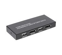 Jrifedptry Conmutador KVM DisplayPort, conmutador USB DP 4K a 60Hz para 2 computadoras compartidas, teclado, mouse, impresora y monitor Ultra HD