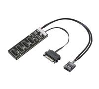 Jrifedptry Divisor de cabecera USB de 9 pines con cable de alimentación SATA, extensión interna USB 2.0, conector divisor para placa base, fácil de instalar, fácil de usar