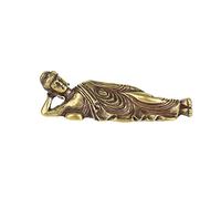 Jrifedptry Mini estatua de Buda acostada dorada retro de cobre puro para decoración del hogar