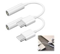 JRILUO 2 adaptadores USB C a jack, USB a 3,5 mm para auriculares, tipo C, cable auxiliar tipo C a cable de audio AUX con chip DAC para portátil, tableta, smartphone