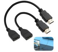 JRILUO - Cable HDMI de 2 piezas, 30 cm y 15 cm, cable HDMI 2.1 Ultra High Speed, HDMI macho hembra, 4K cable 2160p 60Hz 120Hz, mini a alargador conexión