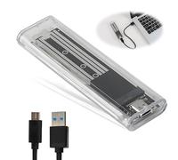 JRILUO Caja Transparente M.2 SSD SATA NGFF USB 3.1 Gen2 5 Gbps, Carcasa Externa Solo Compatible con SSD M.2 SATA B-Key/B+M-Key, No Compatible con NVMe, Enclosure Portátil Plug and Play