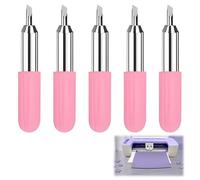 JRILUO Cuchillas de corte compatibles con Cricut Joy, 5 piezas 45° herramientas de corte, cabezal de corte para máquina de corte, apto para la mayoría de plotter de corte con tapa rosa