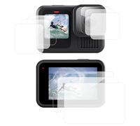 JRILUO Protector de pantalla compatible con GoPro Hero 9/10/11/12, protector de pantalla delantero y trasero, 3 protectores de pantalla principal + 3 protectores de pantalla secundaria + 3 protectores