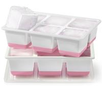 JRISBO Silicona Cubitera Grande para Hielo, 6 CM Moldes Hielo XL Cubiteras Libre de BPA, 140ml Cubitos de Hielo Cubiteras con Tapa Ice Cube Tray para Whisky Cócteles (2 ROSA)