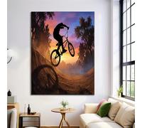 JRISEMECY Cuadro Decoración De Pared Naranja Póster Grandes Ciclismo De Moda Dormitorio 30X40Cm Cartel Mural Paisaje Al Atardecer Impresión Lienzo Foto Arte Póster De Pared Salón Sin Marco