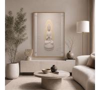 JRISEMECY Estatua Mitológica Oriental Lienzo Pared Decorativo Sin Marco, Crema Columna De Mármol Sencilla Cuadros Pintados Sobre Lienzo Impresiones, Para Sala De Estar Dormitorio Baño Cocina, 40X50Cm