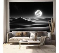 JRISEMECY Tapiz De Pared 150X100Cm Blanco Negro 3D Decoracion Dormitorio, Paisaje Desértico Minimalista Tapiz Arte Para Pared De Hogar, Patrón De Cielo Nocturno Luna Tapices Decorativo Para Salon