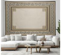 JRISEMECY Tapiz De Pared Grande 150X130Cm, Tapices De Tela Borde De Clave Griega Geométrico Étnico, Tapiz Toalla De Playa Manta Beige,Tapices Decorativos Para Colgar Dormitorio Sala De Estar