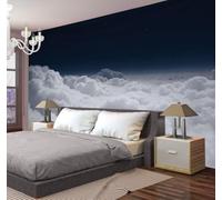 JRISEMECY Tapiz Grande Nubes Simples Cielo, 150X100Cm Tapiz De Pared Arte Mural Fotografía Realista Decorativo Tapices Pared De Tela Para Sala De Estar, Habitación, Dormitorio, Blanco Y Negro