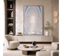 JRISEMECY Túnel Geométrico De Luz Solar En 3D Decoración Pared Salón Dormitorio | 80X120Cm Sin Marco, Pósteres Lienzos Cielo De Nubes Simple, Cuadros Decorativos De Pared, Blanco
