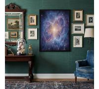 JRISEMECY Vórtice Cielo Estrellado Brillante Sin Marco Cuadros Decoracion Salon, Azul Oscuro Galaxia Ensueño Cuadros Pintura Lienzos Decorativos Posters Dormitorio Comedor Decoración De Pared 50X70Cm