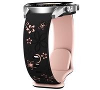 Jrkvniv Dos Tonos Floral Correa Compatible con Samsung Galaxy Watch 3 45 mm/Galaxy Watch 46 mm/Gear S3 Frontier/Garmin Venu 3/Venu 2/Vivoactive 4, 22mm Deportiva Suave Silicona Correa para Mujer