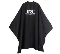 JRL Capa de Corte Negra | Professional Cutting Cape | Cierre de Velcro para Barbería y Peluquería | Color Negro